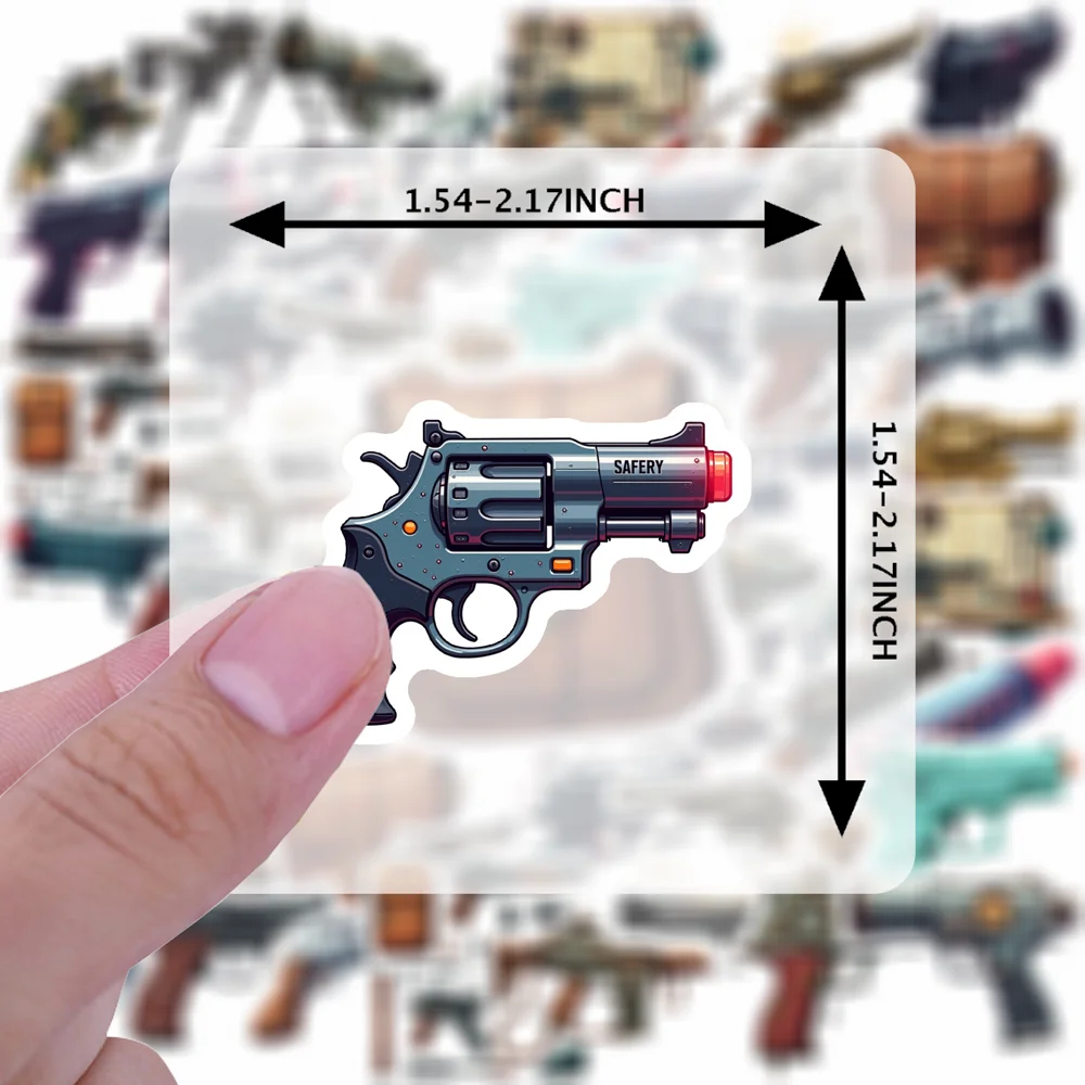 35pcs-100pcs Decals  Self-adhesive Machine-gunstickers Riflestickers Gunstickers for Skateboard Notebook Waterbottle