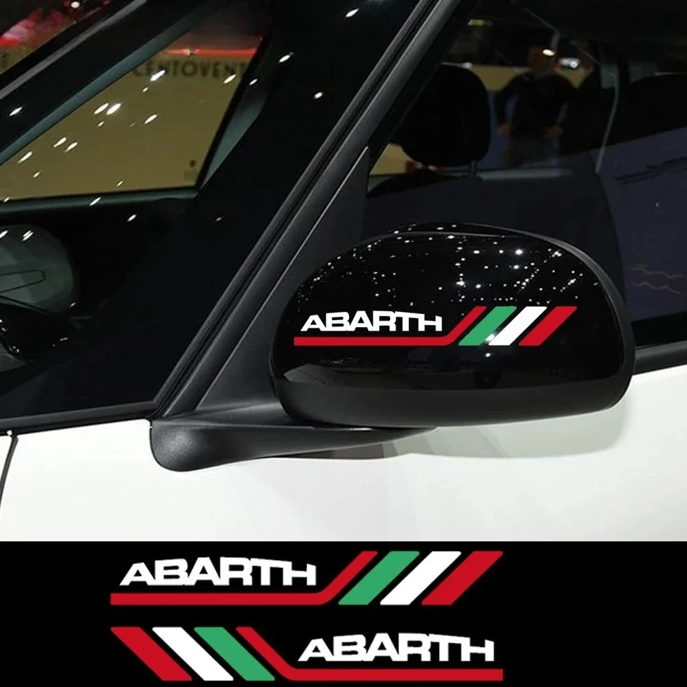 Rearview Mirror Decorative Decal Suitable for Abarth Panda 500 Tipo 124 Spider 695 595 Punto 500X Exterior Accessory