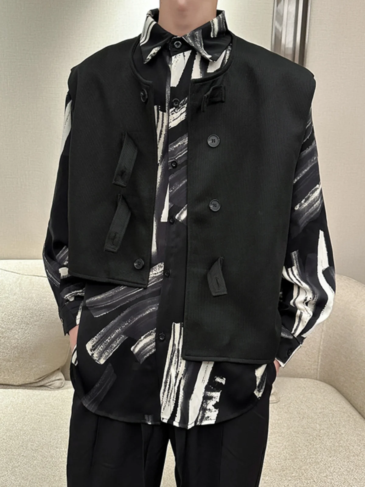 

Мужской комплект из двух предметов irt And Vest Personali Haome Floral Long Sve, летняя одежда для подростков