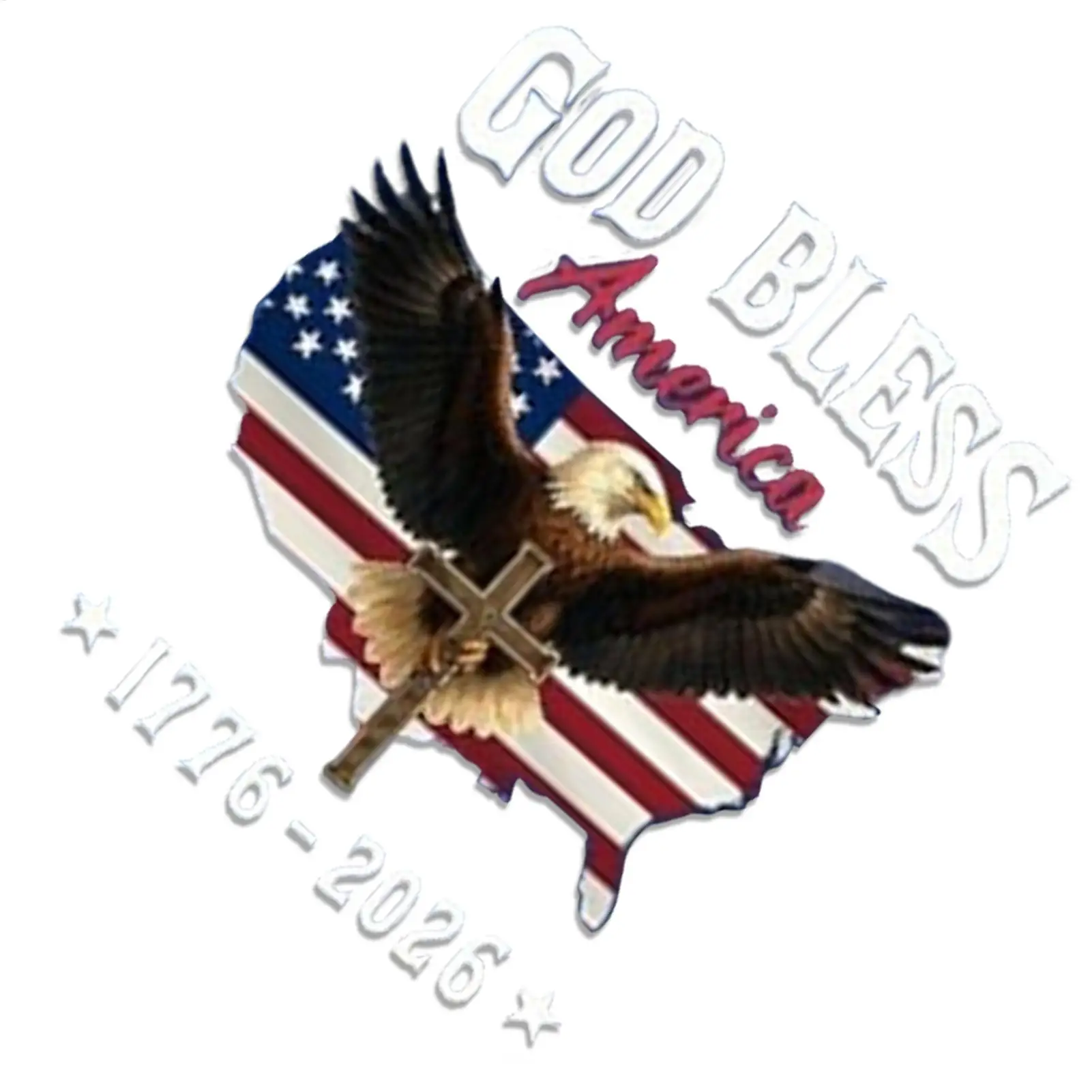 

Наклейки на окна автомобиля 20 см: 250-летие Американского флага с орлом 1776-2026. Декоративные наклейки «Боже благословит» для автомобилей, грузовиков, внедорожников, экстерьера транспортных средств.