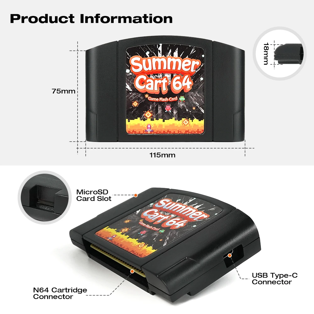 SummerCart64 32GB SD Card Adapter for Nintendo 64