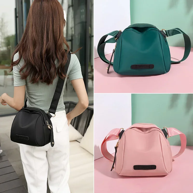 One-shoulder bag 2024 new wave girl spring and summer ladies black shell bag Oxford cloth sports wind design waterproof.