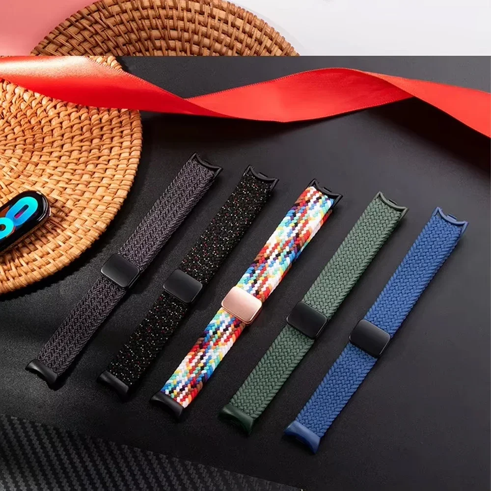 for Xiaomi Mi Band 8 9 Strap Replacement belt accessories magnetic buckle Braided correa bracelet Miband 9 Miband 8 Watch Straps