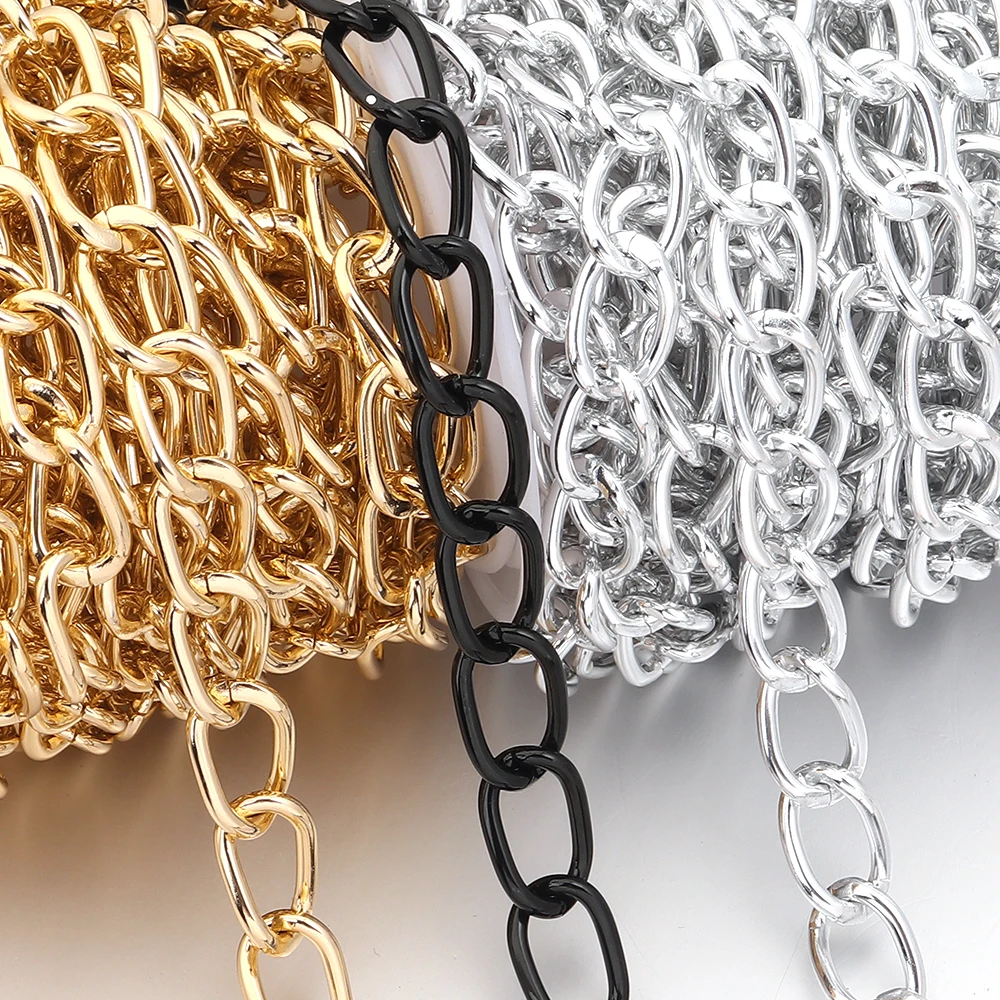 

5Yards/Lot 15x10mm Aluminum Twisted Chain Round Wire Metal Chain Link Chain DIY Bracelet Necklace Jewelry Making Accessories