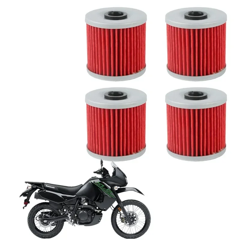 For Kawasaki KL250 KL600 KLR250 KLR600 KLR650 KLX650C KZ250 Motorbike Parts 4 PCS Oil Filter