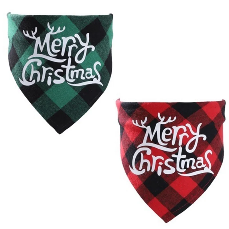 Bandana de Noël pour animaux de compagnie, foulard classique, accessoires de costume, décoration pour chiens et chats, 2 paquets