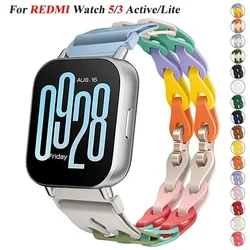 Chain Strap for Redmi Watch 5 Active 5 Lite Silicone Band Bracelet for Xiaomi Redmi 3 Active 3 Lite Replacement 22mm Wristband
