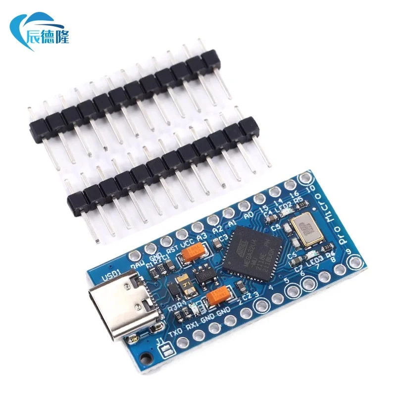 Pro Micro ATmega32U4 para Arduino, 2 pinos de linha, ATmega328, Mini ATMega32U4, 5V, 16MHz