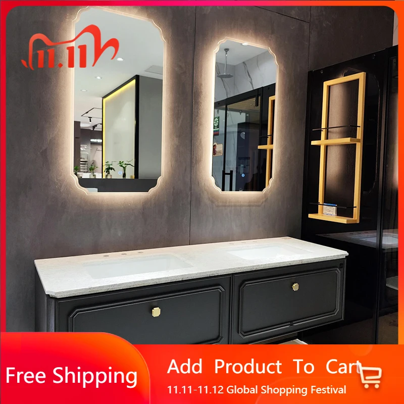 

Легкий роскошный органайзер для ящиков для ванной комнаты, дизайн раковины, зеркальный шкаф, туалетный столик, настенные полки, мобильная мебель Bagno