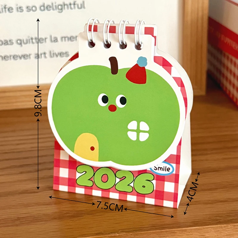 1 قطعة 2026 أجندة مكتبية صغيرة أبل تقويم صغير الحلي الفتيات سطح المكتب الديكور الحلي ألوان صغيرة ورائعة #6