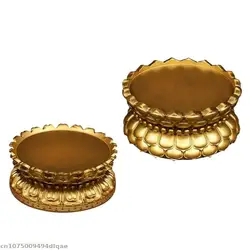Gold Plated Solid Wood Buddha Statue Incense Burner Decoration Base Lotus Handicraft Display Base Home Display Sculpture Base
