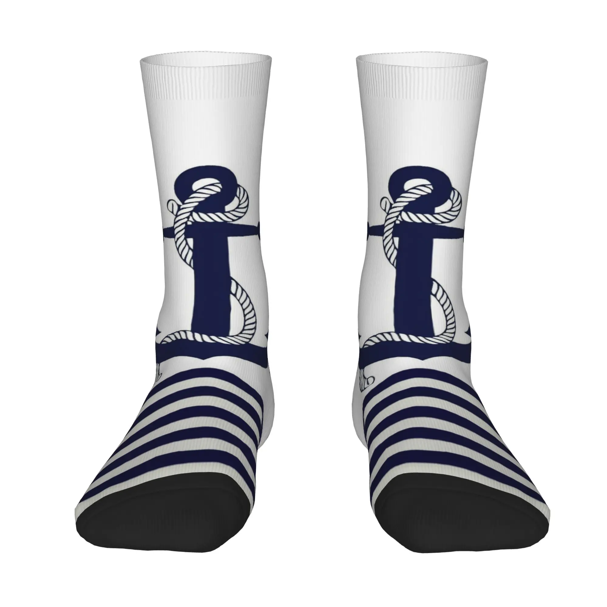 Nautical Anchor Boat Stockings Couple  Socks Warm Soft Trendy Socks Autumn Running Non-Slip Pattern Socks Birthday Gift