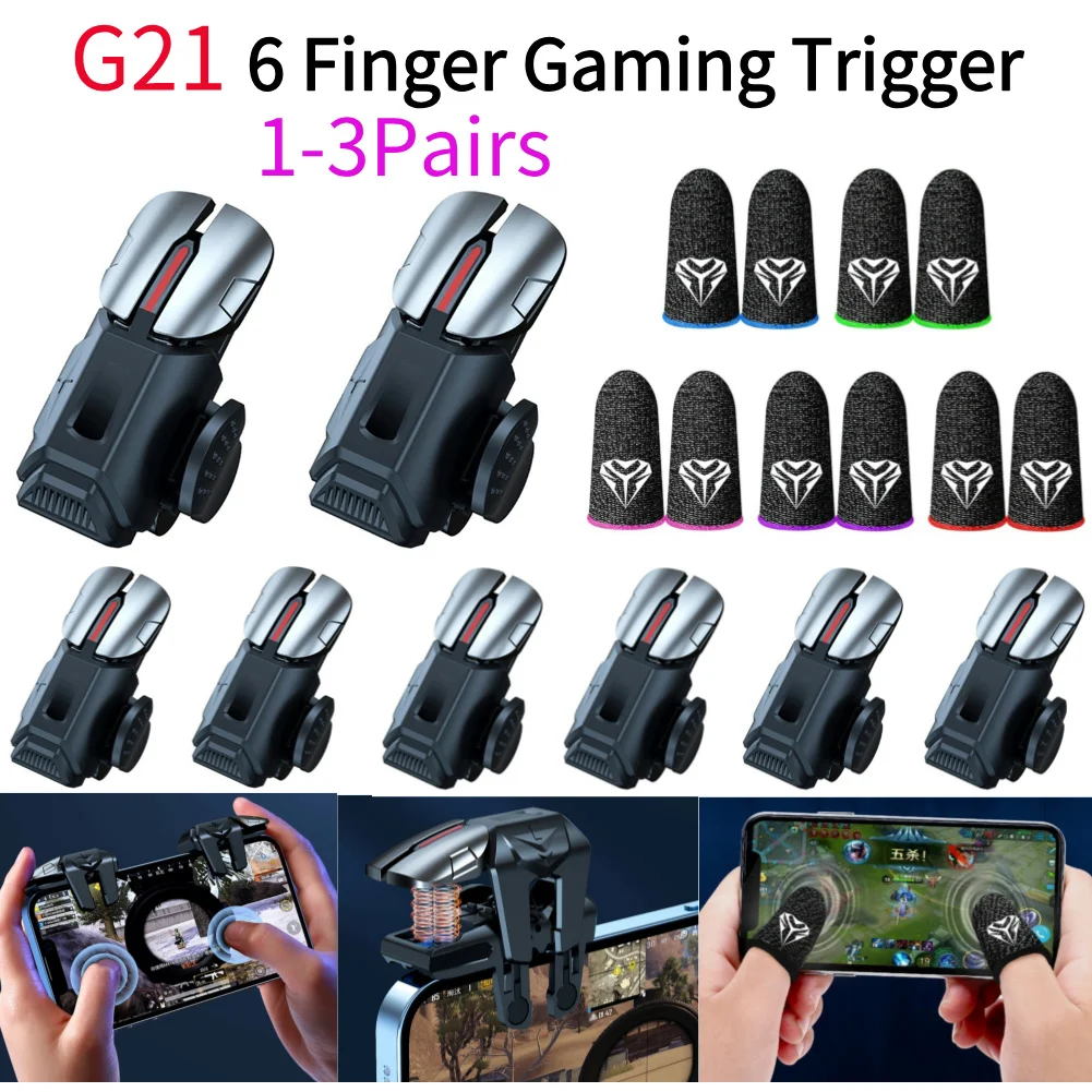 1-3Pairs G21 Handy Spiel Trigger Gamepad Joystick 6 Finger Ziel Schießen L1 R1 Schlüssel Taste Spiel für PUBG Spiel Controller
