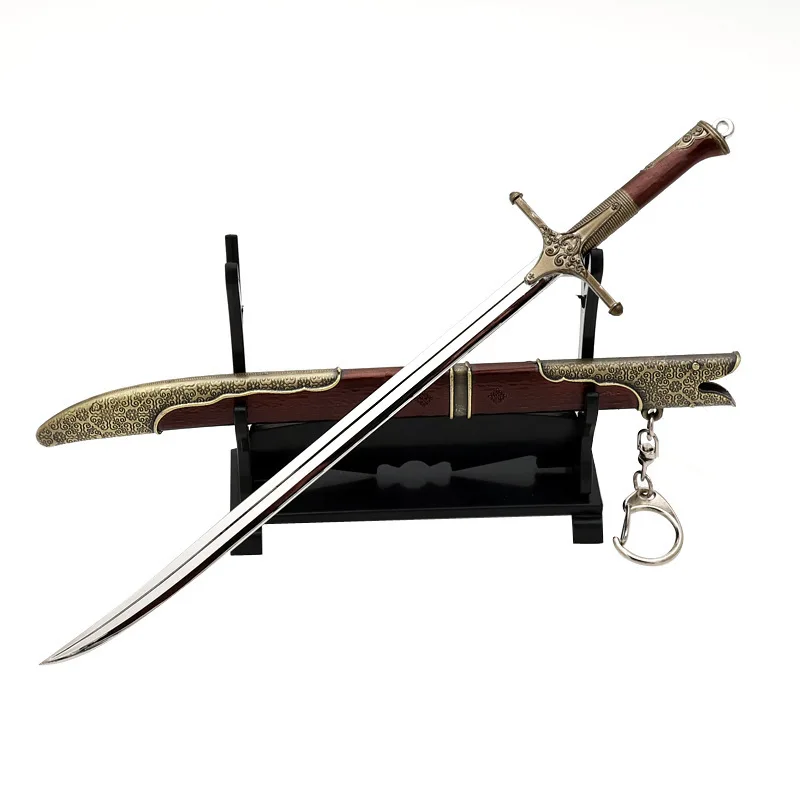 Épée Iris longue médiévale, surdose sauvage, modèle d'arme de films, modèles de katana de samouraï périphérique, porte-clés, ornement, jouet artisanal, 22cm