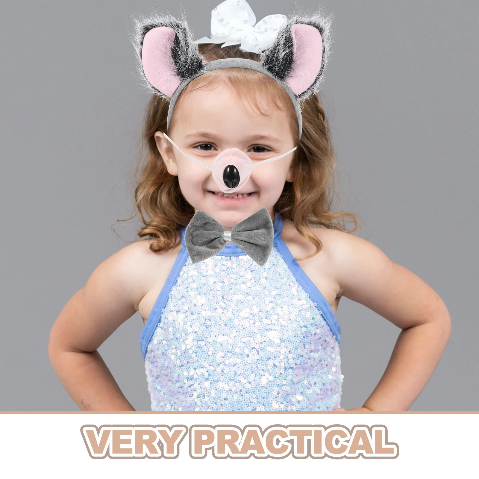 ที่คาดผมหูโคอาล่า 1 ชุด พร้อมหาง โบว์ผูกผม และจมูก อุปกรณ์แต่งกายคอสเพลย์สัตว์ สำหรับเด็กผู้หญิงและผู้ใหญ่ สำหรับฮาโลวีนและคริสต์มาส