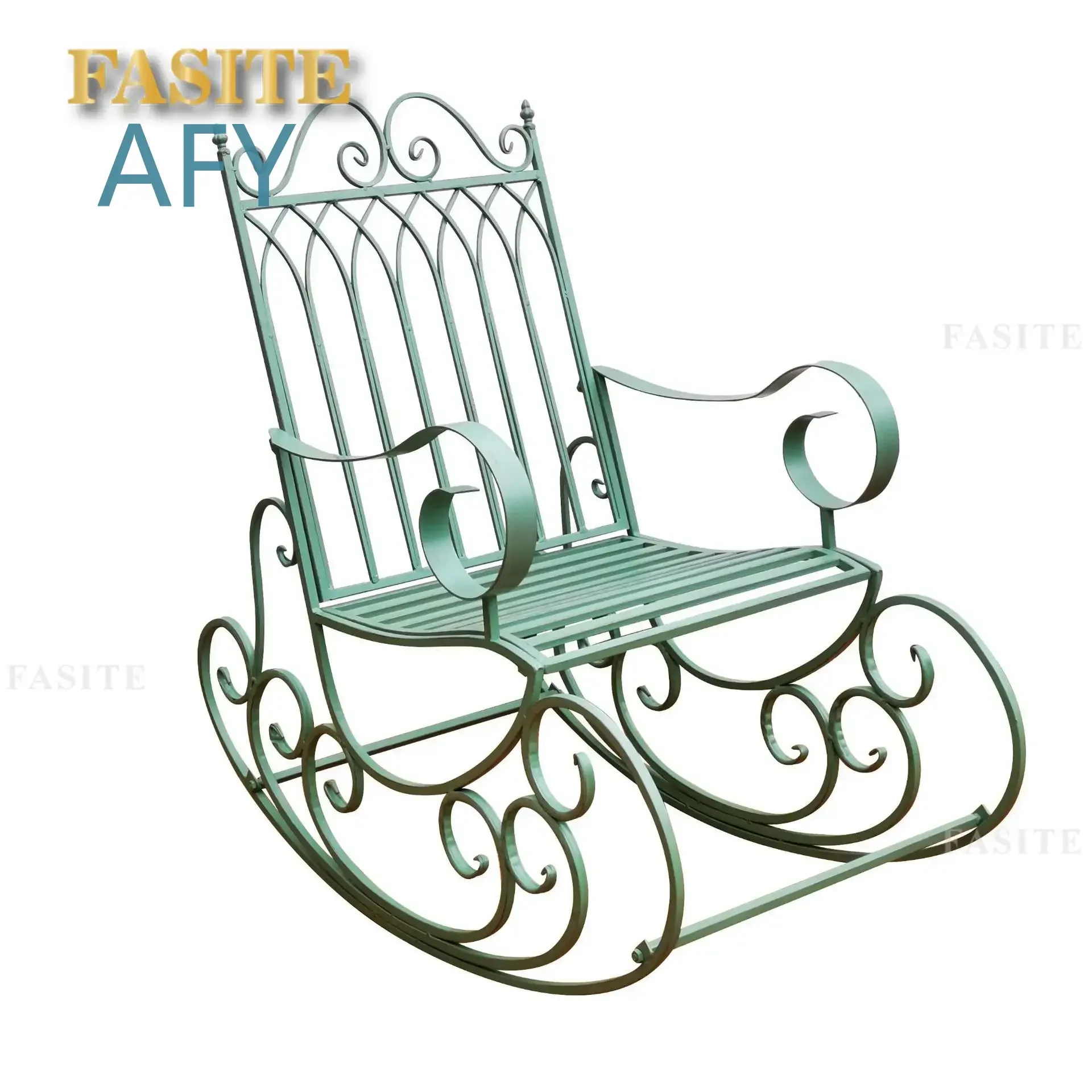 European Style Old Garden Wrought Iron Rocking Chair for Outdoor Patio Terrace Villa Balcony Princess Style Single Backrest