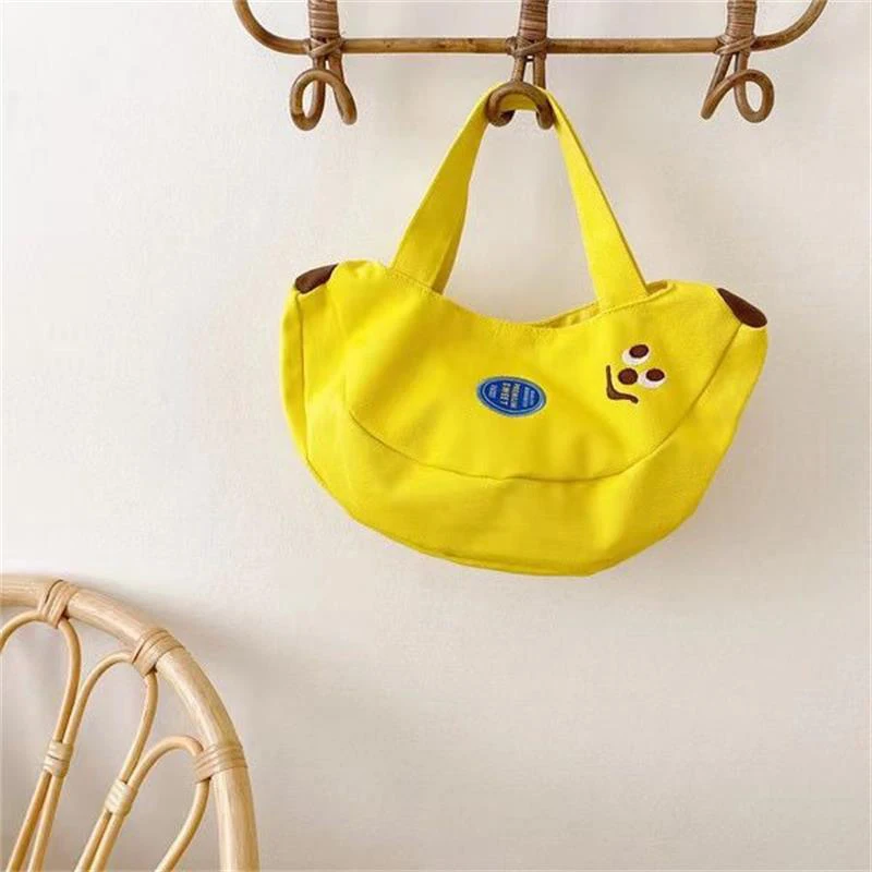 Cute Funny Banana Hand Bag Large Capacity Canvas Bag Small Tote Bags Mother Kids Bags Portable Shopping Bags Purses Handbag Gift view 4