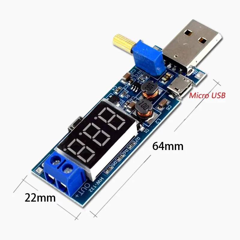 USB DC Boost-Buck-Konverter USB Step-Up/Down Netzteil USB DC Boost-Modul DC-DC 5V zu 3,3V/12V Einstellbarer Ausgang DC1,2V-24V