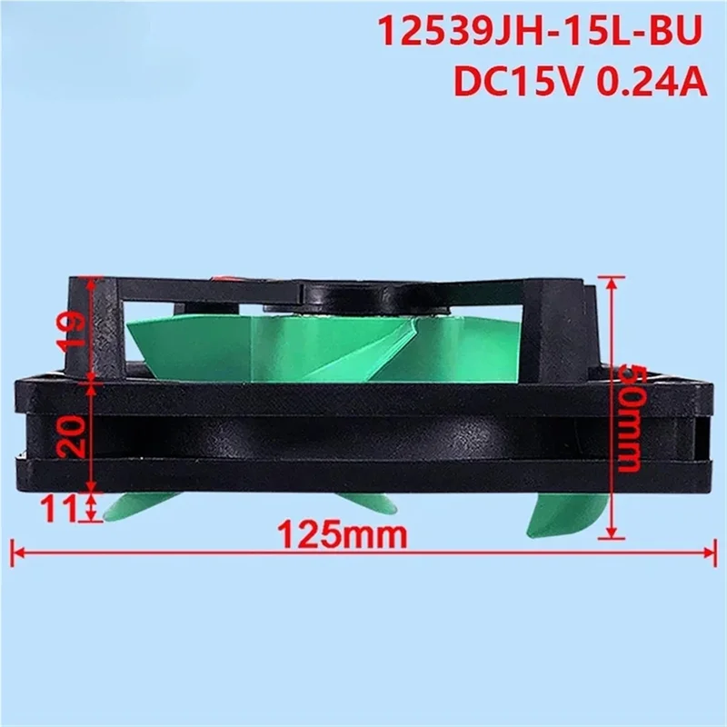 M04K استبدال مروحة لقطع غيار الثلاجة Haier Panasonic Meiji Midea 12539JH-15L-BU DC15V 0.24A دائم كفاءة