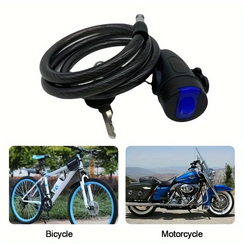 Bicycle Lock Cable, Bicycle Key Lock Heavy Duty Anti-theft Lock Mountain Bike Chain Lock with Key for Outdoor Riding Equipment