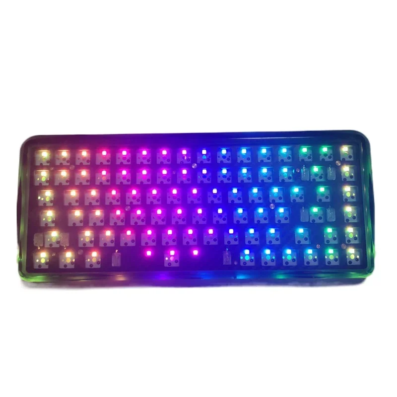 

Black transparent Acrylic case Sk84 Hotswap Bluetooth Keyboard Kit 84 Keys Carbon fiber plate