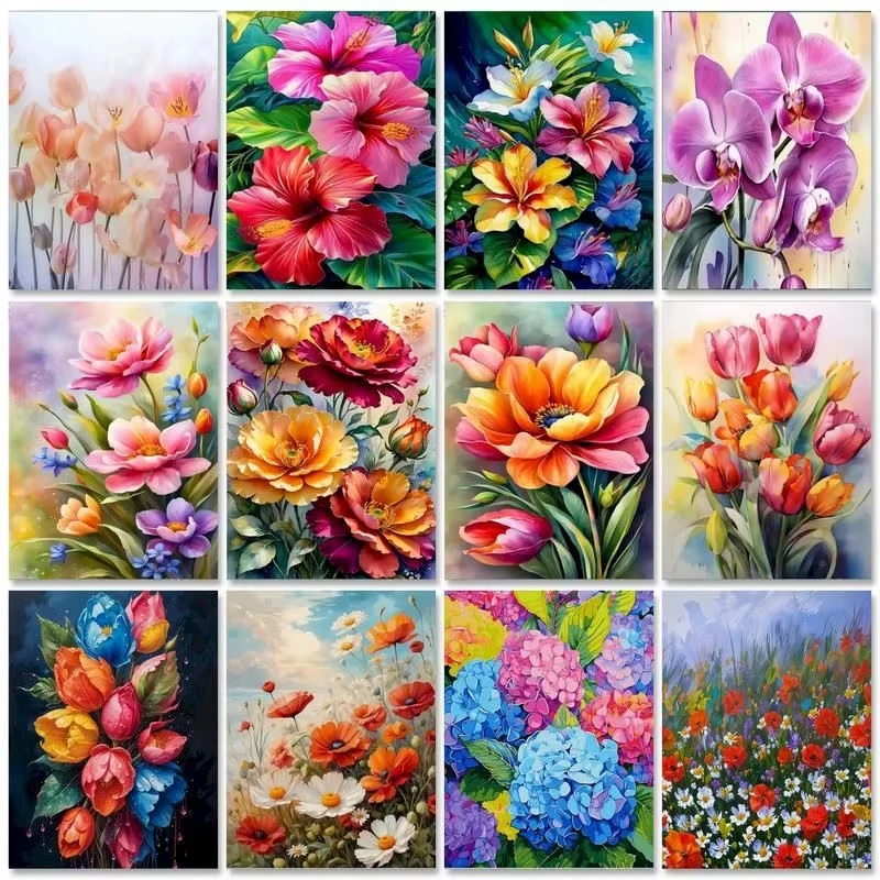40x50cm Frame Diy Painting By Numbers Kit Flowers Picture Handicrafts Paint Canvas Number Painting for Home Decors