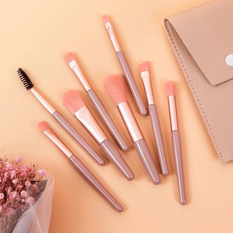 8 Pcs Mini Travel Portable Soft Makeup Brushes Set Eye Shadow Foundation Powder Eyelash Lip Concealer Blush Make Up Brush Set