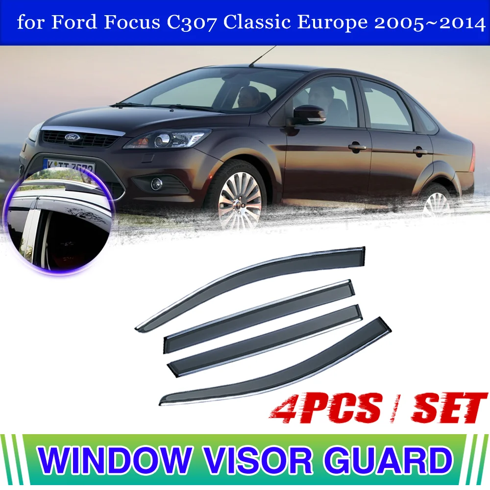 

Window Visor for Ford Focus MK2 C307 Classic Europe 2005~2014 Vent Awning Door Rain Eyebrow Smoke Cover Deflector Accessories