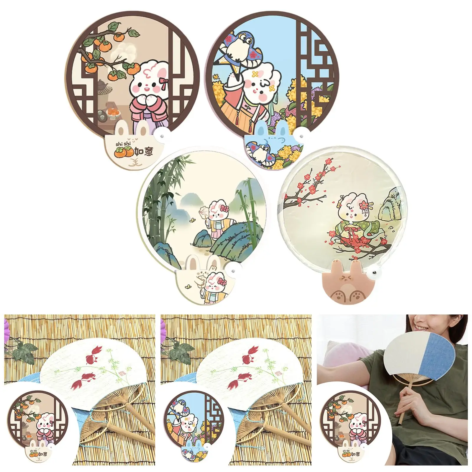 Foldable Fan Wear Resistant Lovely Water Resistant Portable Compact Folding Fan for Wedding Party Favors Summer Outdoor Activity