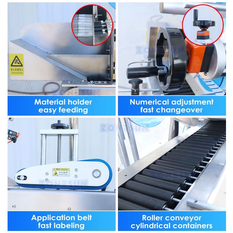 ZONESUN التلقائي الأفقي التفاف حول التسمية أنبوب زجاجة آلة وسم الشفاه ماكياج ملصق تسمية قضيب ZS-TB823