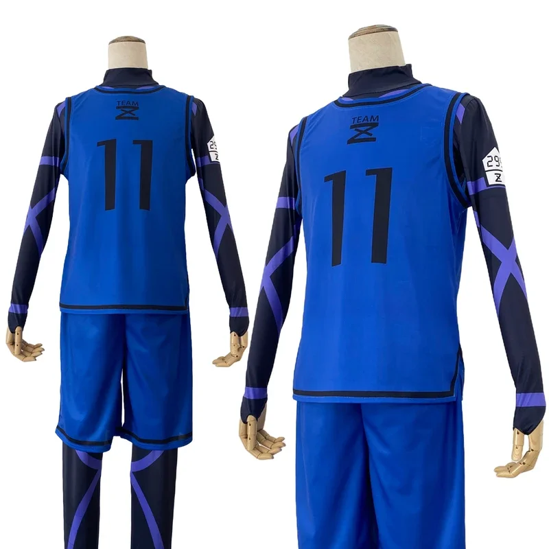 Blue Lock Anime Cosplay Costume Wig Isagi Yoichi Chigiri Bachira Rensuke Kunigami Football Training Uniform Rose Net Gift