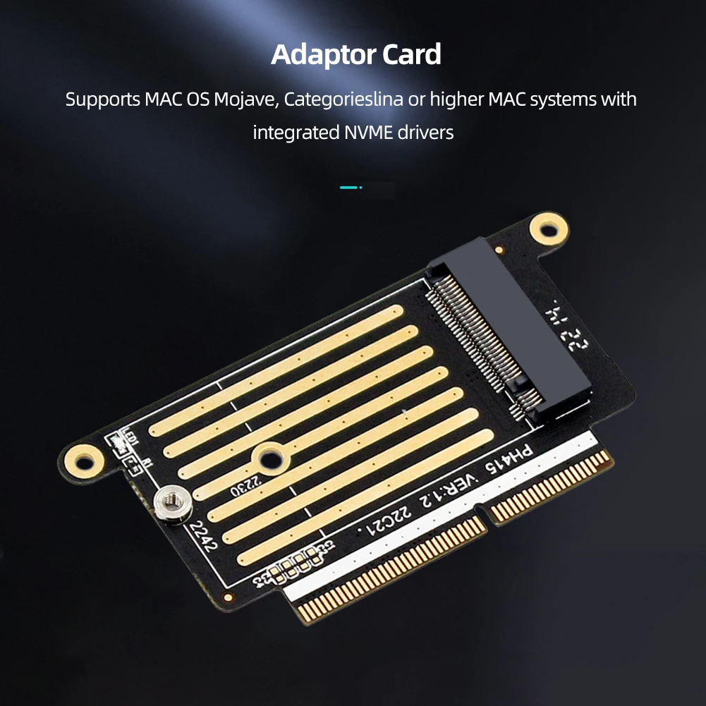 M.2 NVME M Key M Key NVMe M2 SSD Adapter Card Plug and Play NGFF M.2 SSD Riser for 2230/2242 SSD for MACBOOK PRO 2016/2017 A1708