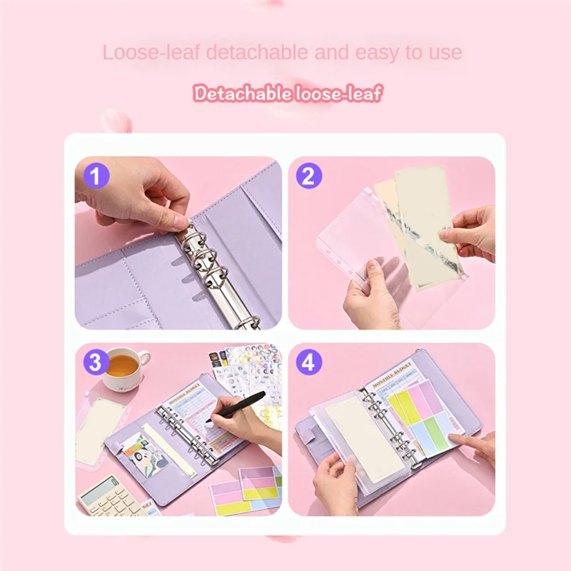 Popular 1 conjunto de pasta de orçamento A6, pasta de orçamento com envelopes com zíper, A