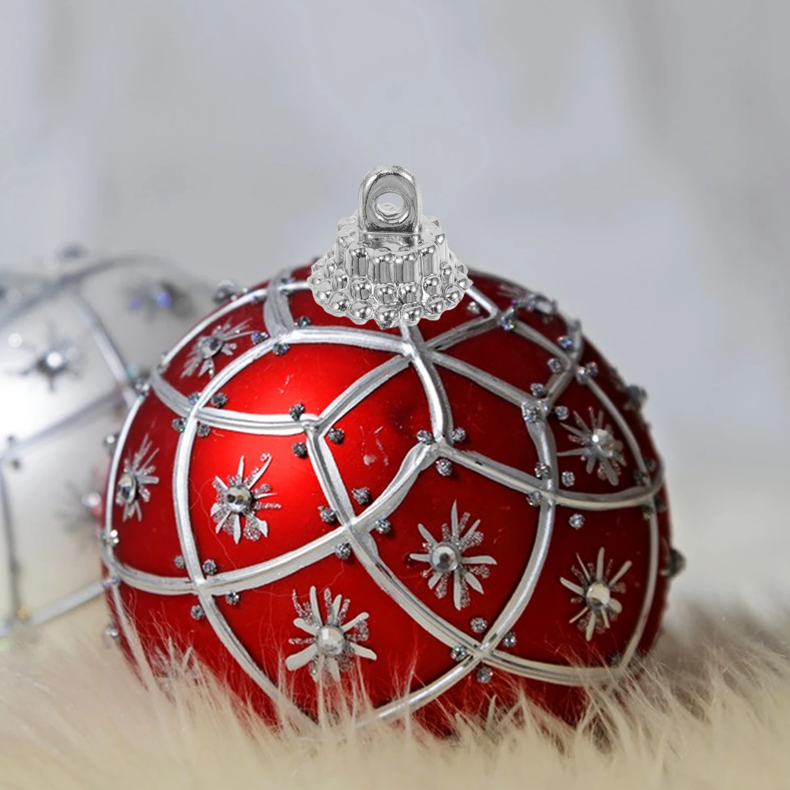 100Pcs Foam Ball Ornament Replacement Caps Mirror Finish Disco Ball Decoration Tops Christmas Tree Hanging Covers DIY Craft