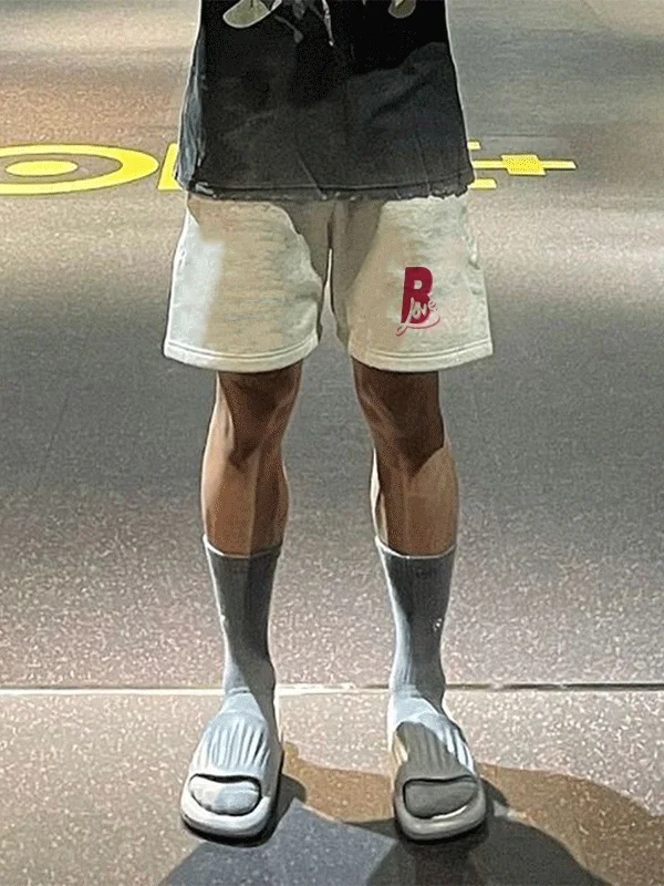 

American Sle Fun Letter Print Straight Leg Sport orts Men Summer Trendy Loose Dstring Wide Leg Five orts Casual Pants