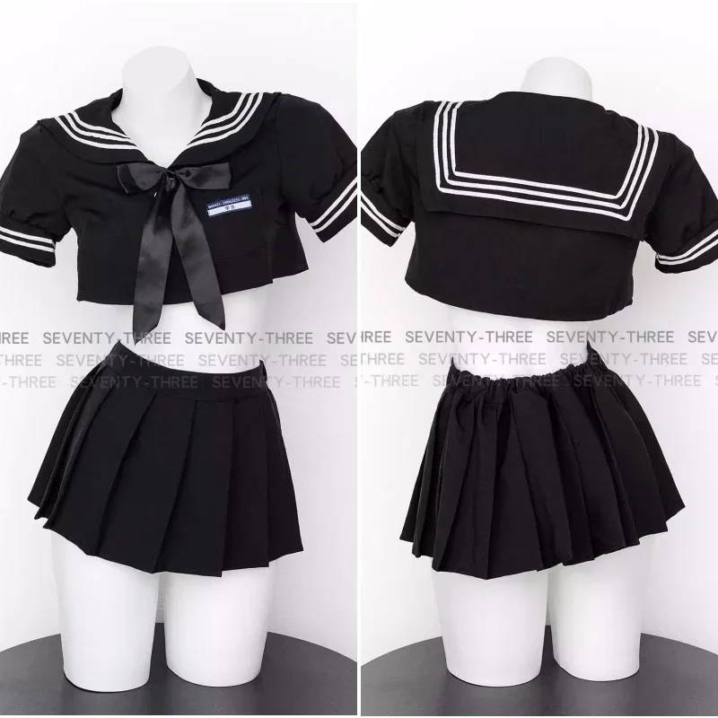 クロップ丈セーラーセット — プリーツスカート×サテンリボン