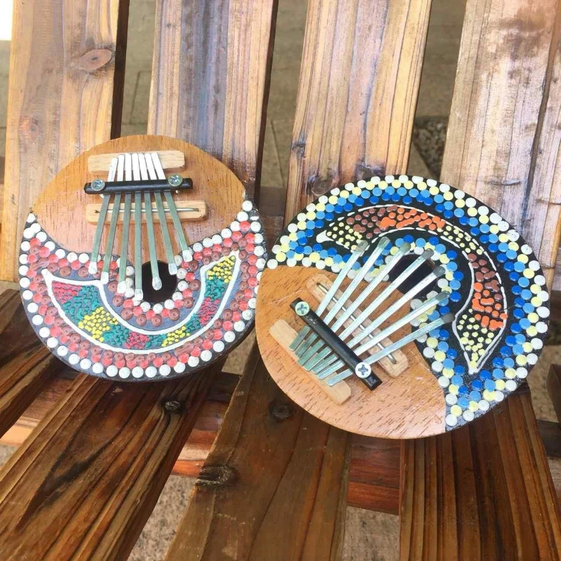 Coconut Shell Kalimba 7 Tone Carving Painting Thumb Piano Sweet Portable Cute Kalimbas for Kids Adult Beginner Finger Pianos view 5
