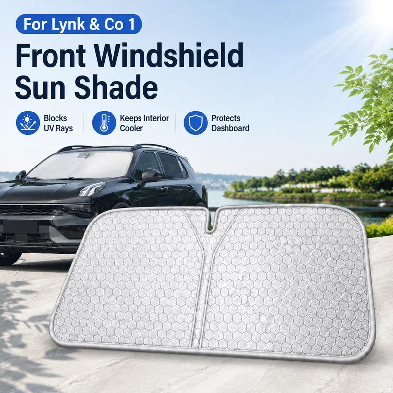 For Lynk & Co 1 Front Windshield Sun Shade, Car Window Sun Visor Cover for UV Protection