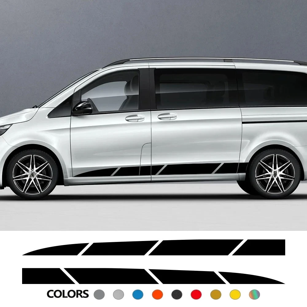 Car Stickers Van Side Body Stripes Graphics Vinyl Decals For Mercedes Benz Vito Viano V Class W447 W639 Auto Tuning Accessories