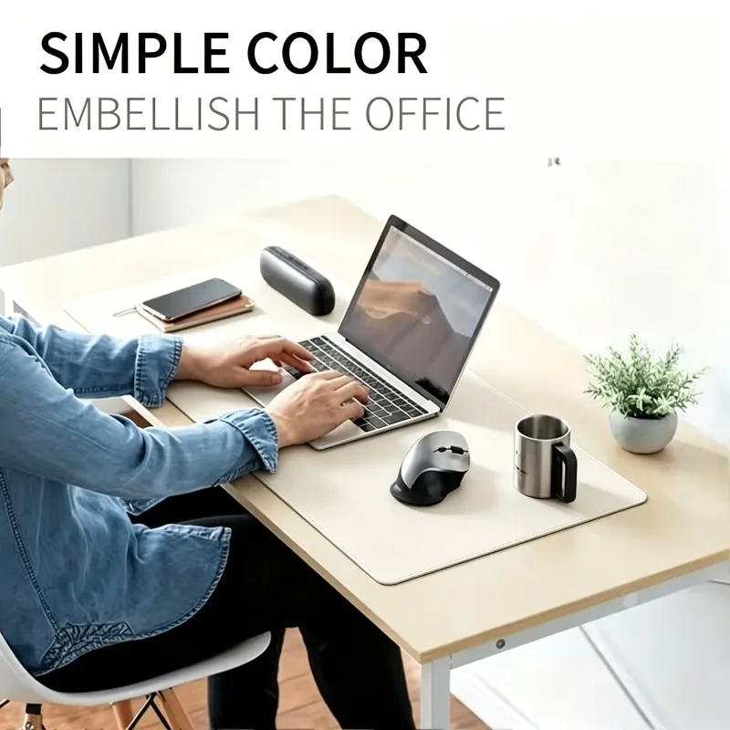 1pc Large Faux Leather Mouse Pad, Non-Slip Waterproof Desk Pad for Office, Desk, Mouse Pads for DeskEasy To Clean, Mouse Pads - view 3