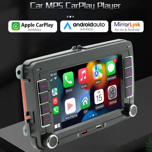 Imagen 2 del producto 7 ""2 Din HD medios de coche vídeo RDS Airplay Radio de coche inalámbrico CarPlay Android Auto Audio estéreo para VW/Seat/Skoda/Passat/Golf/Polo