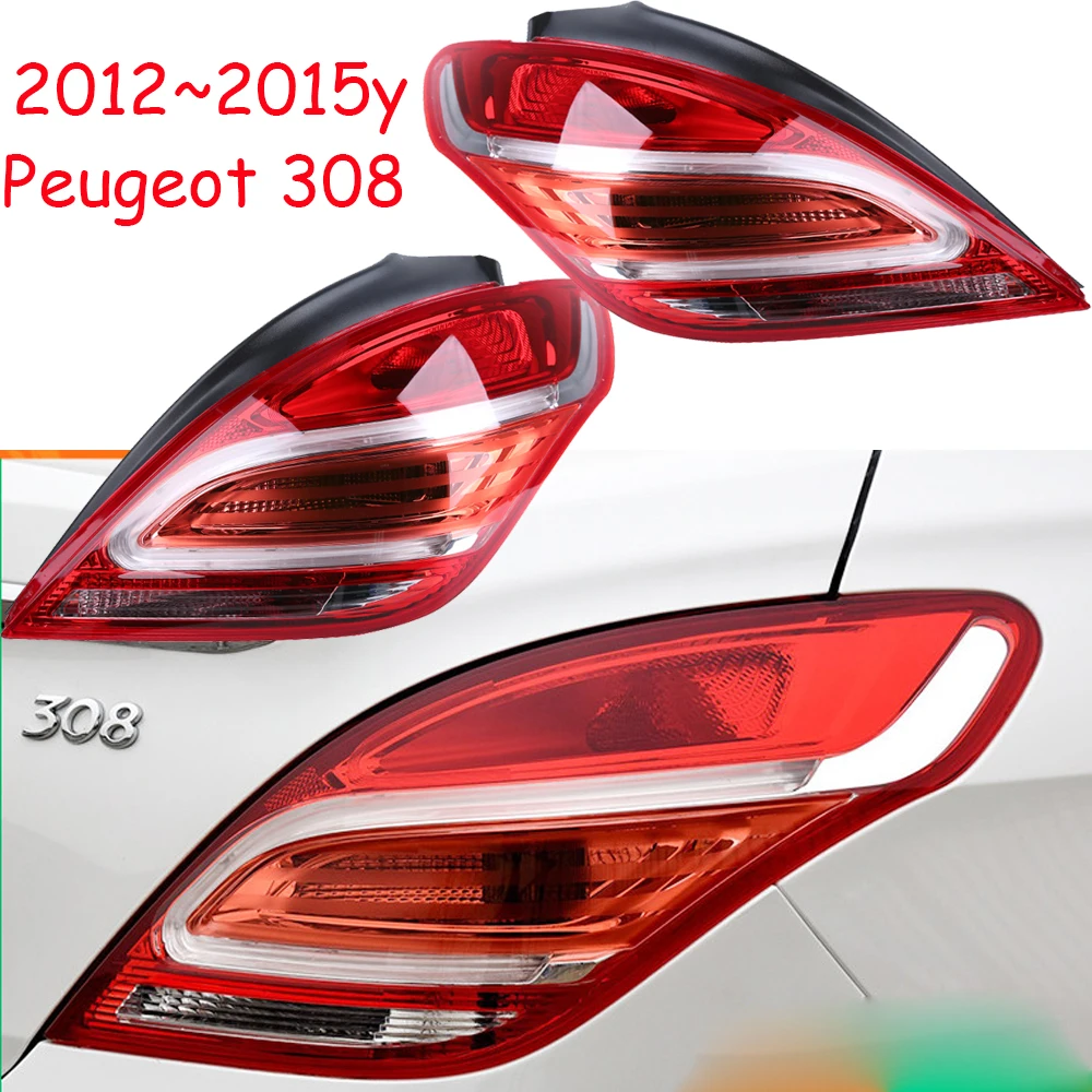 1pcs car bumper tail light for Peugeot 308 taillight 2012~2015y car accessories Taillamp for Peugeot 308 rear light fog