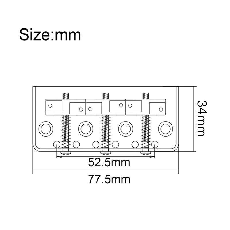 1 Piece Short Dual Load Guitar Bridge with Cut-down Sides Compensated Brass Saddles for TL Style Electric Guitars