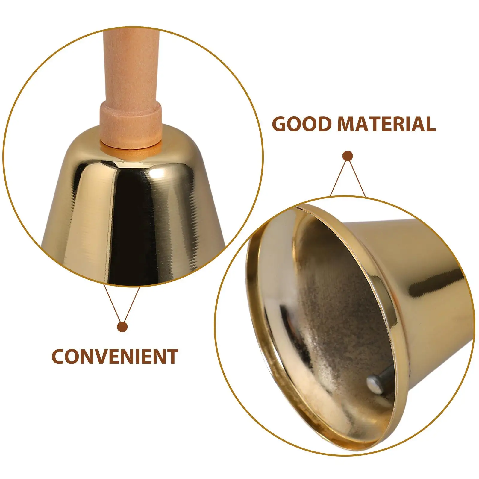 11.60X6.30X6.30Cm Lonceng Cincin Tangan Keras Logam Kelas Guru Layanan Resepsi Sekolah Pembantu Butler Lonceng Pernikahan Peringatan Desktop