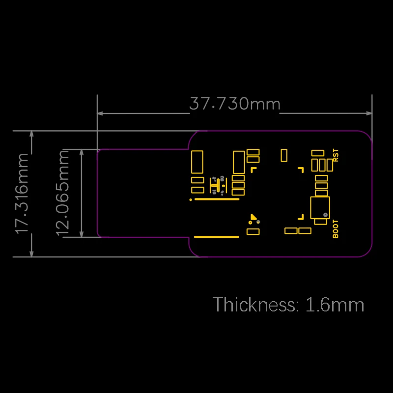 Mini USB RP2040 Development Board Modul für Himbeer Pi Dual Core 4MB USB Tool Module – Detail 7
