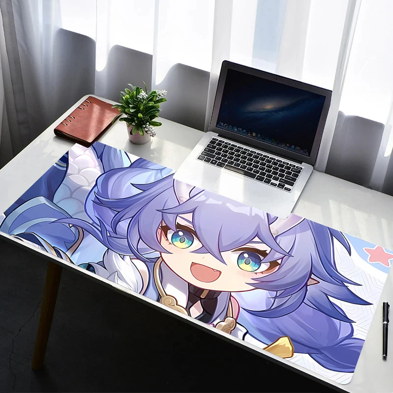 

Mouse Pad Laptop Non Slip Extended Desktop Mouse Mat PC Rubber Keyboard Pad Gaming Accessories H-honkai Star Rail Bailu Mousepad