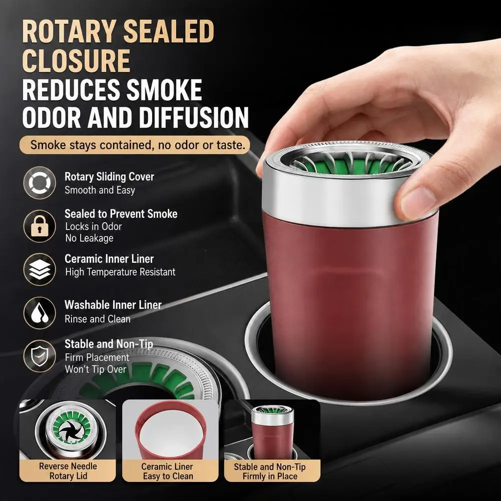 Car Glow-in-the-Dark Ashtray Cigarette Holder Ash Tray Windproof Anti Fly Ash Odor Lock Automotive Supplies