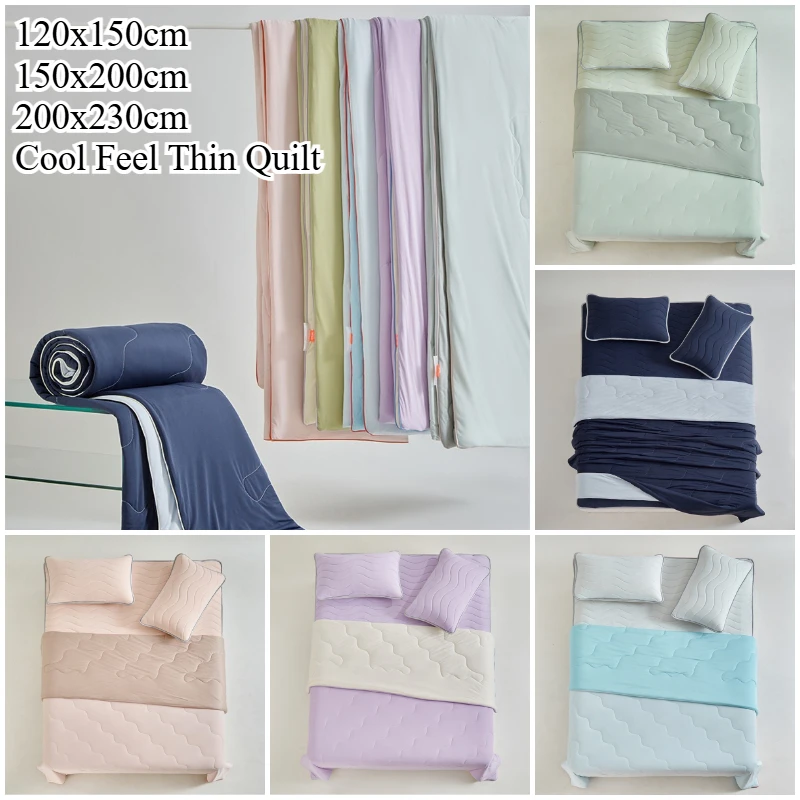 Cool Feel Knitted Soybean Fiber Thin Quilt Summer Air Conditioning Cooling Quilt Thin Wadding Blanket for Bedroom Sofa Office