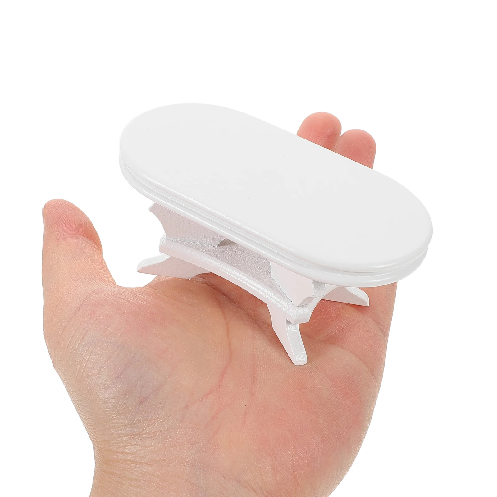 Elegant Miniature Dollhouse Dining White Wooden Side For Kids Pretend Play Scene Decoration Furniture Living Room