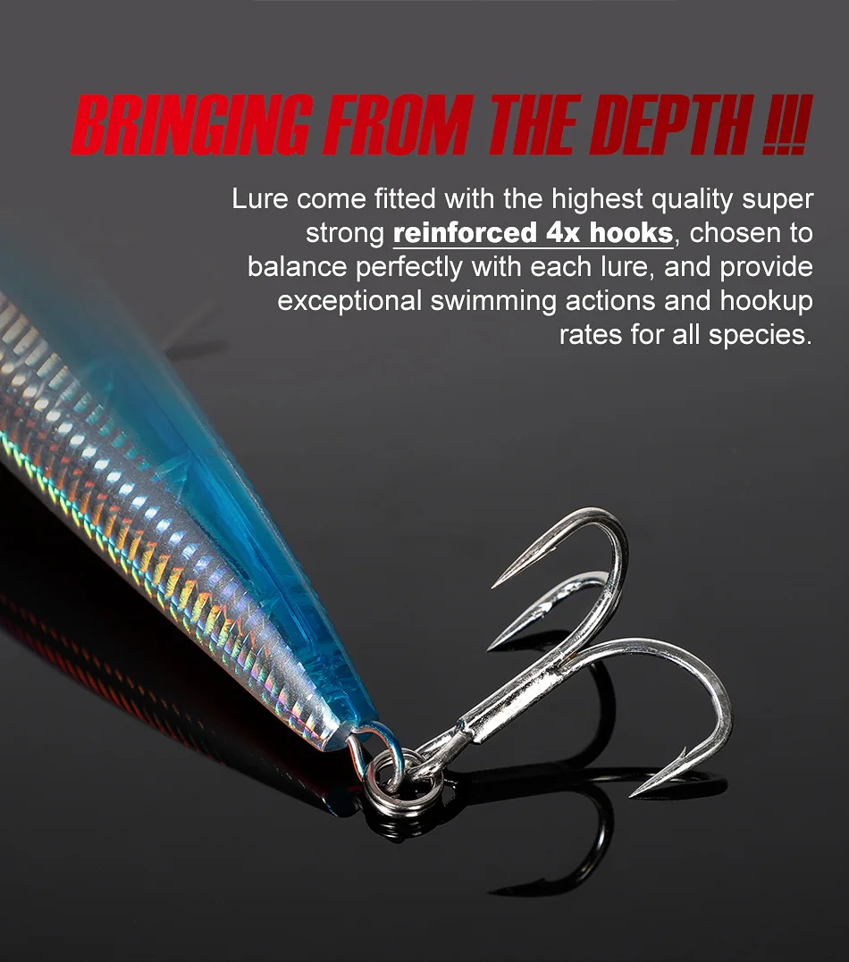 Noeby Big Pencil Stickbait 16cm 59g 19cm 86g Angelköder Schwimmender Trolling-Oberflächenköder für GT Meeres- und Bootsangeln – Detail 9